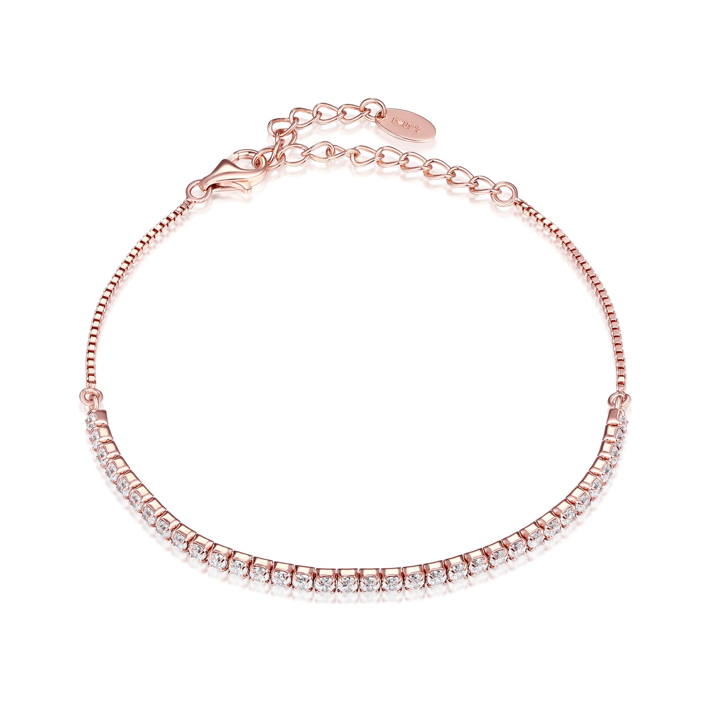 Pulsera Tennis Oro Rosa