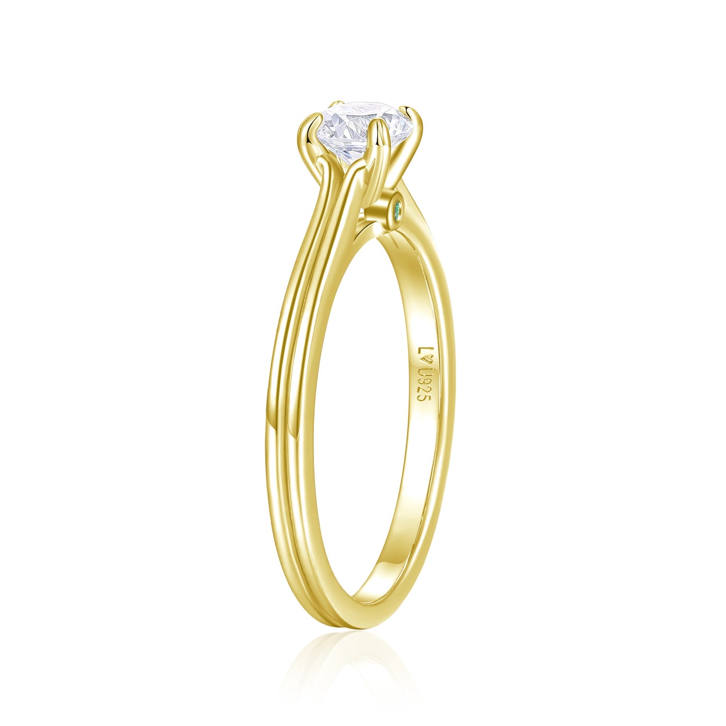 Anillo Doble Banda Oro Amarillo en plata 925 - Louty Joyería