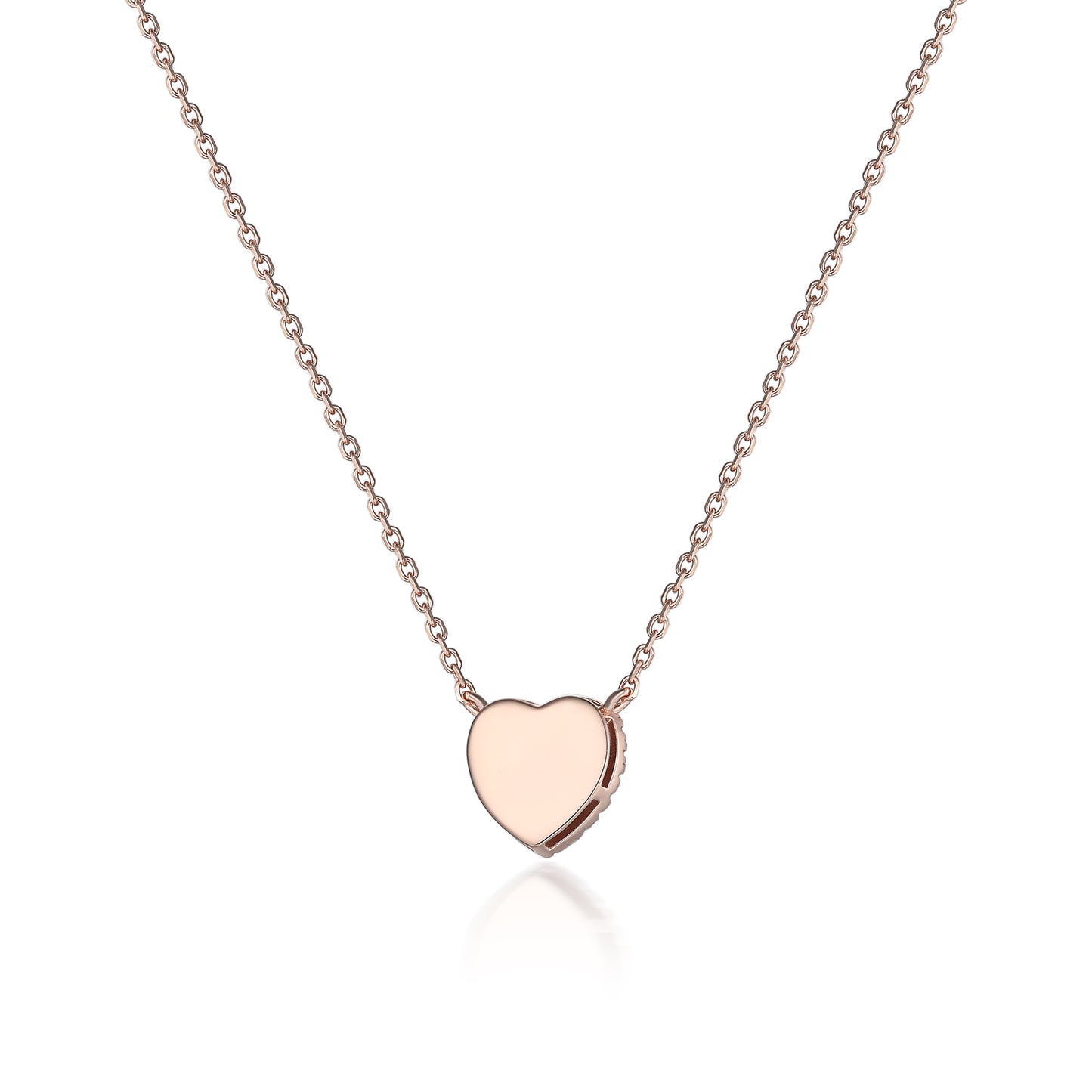 Collar Corazon Halo Oro Rosa