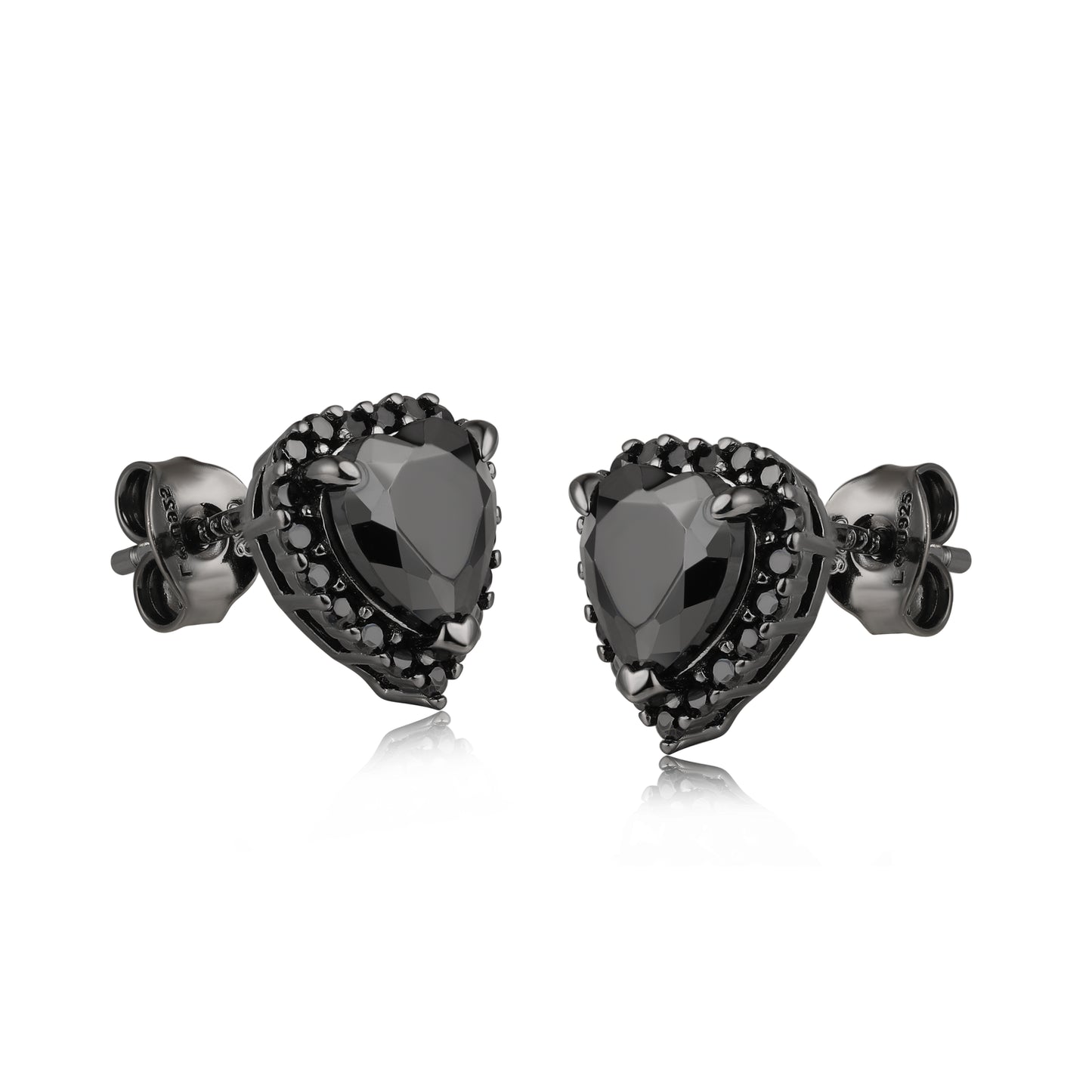 Aretes Corazón Halo Black