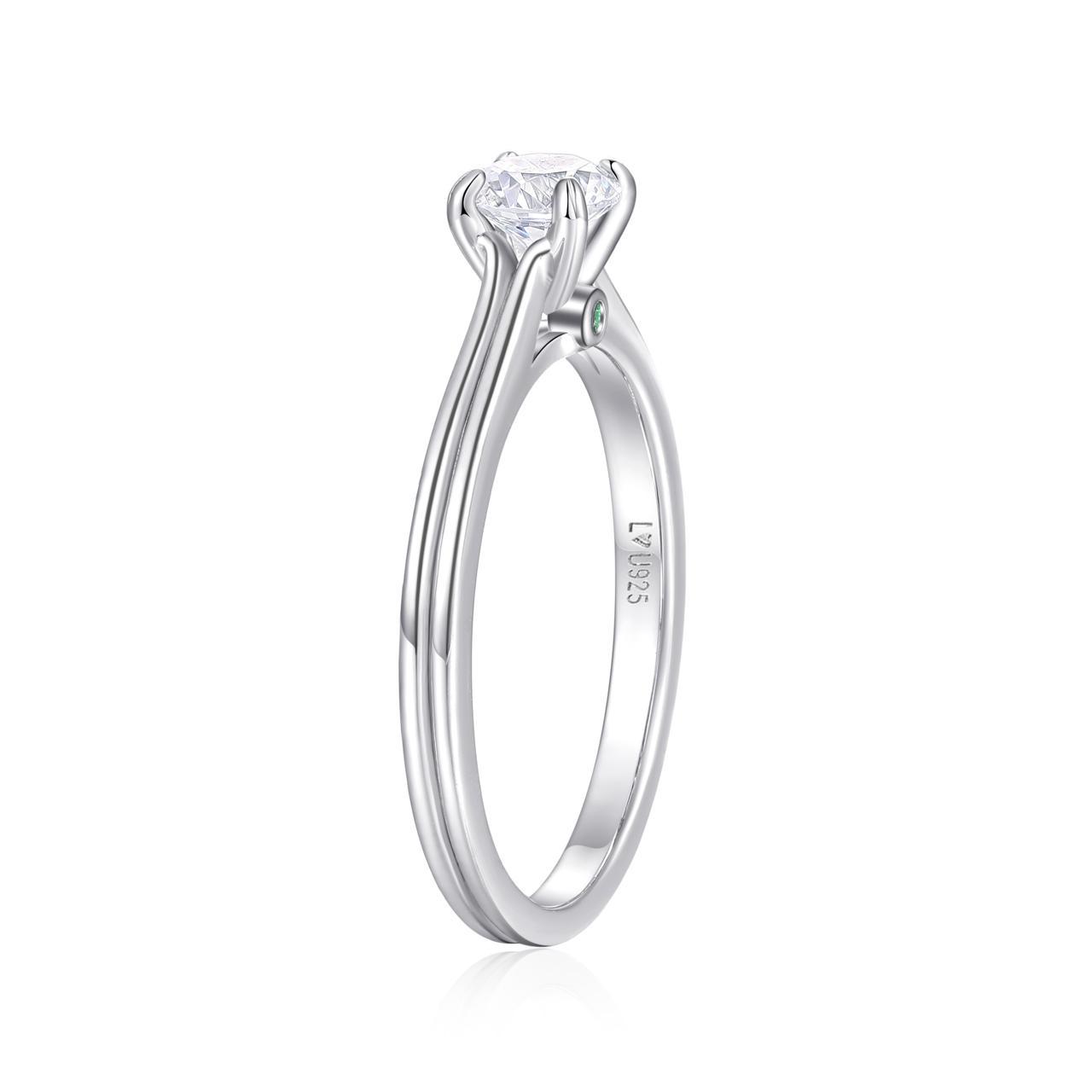 Anillo Solitario Doble Banda