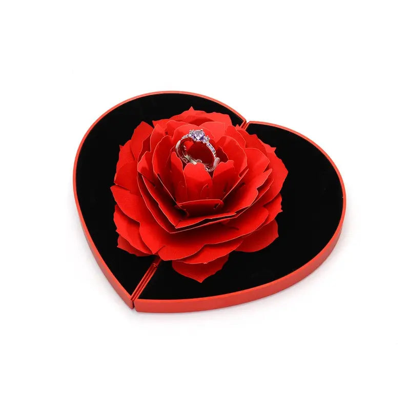Caja Corazón Con Rosa