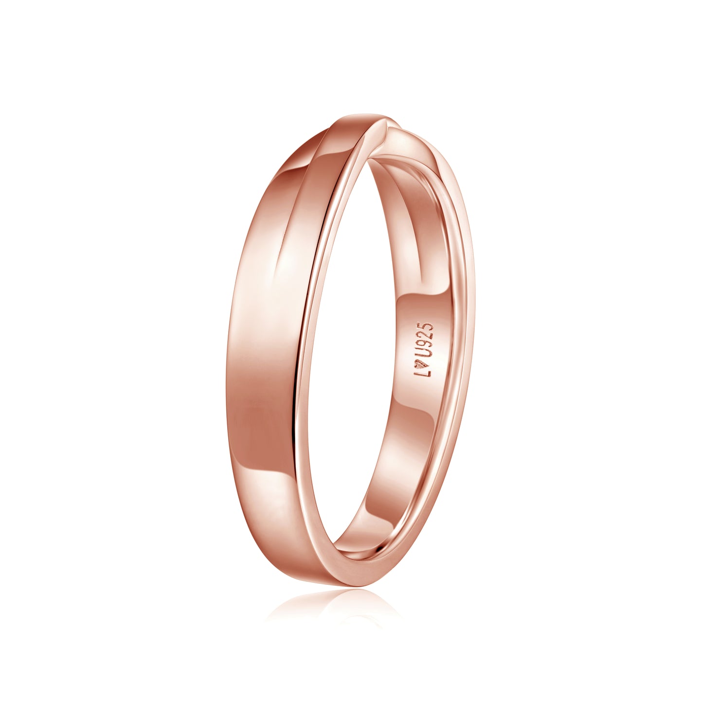 Anillo Matrimonio Entrelazado H Oro Rosa