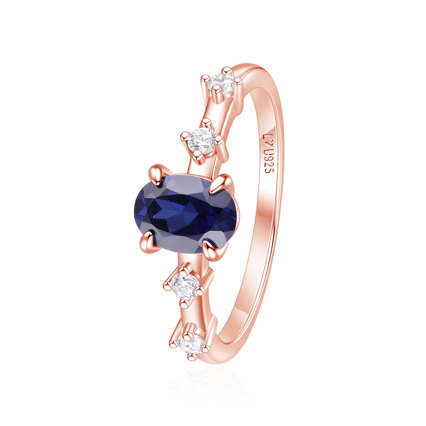 Anillo Zafiro Oro Rosa
