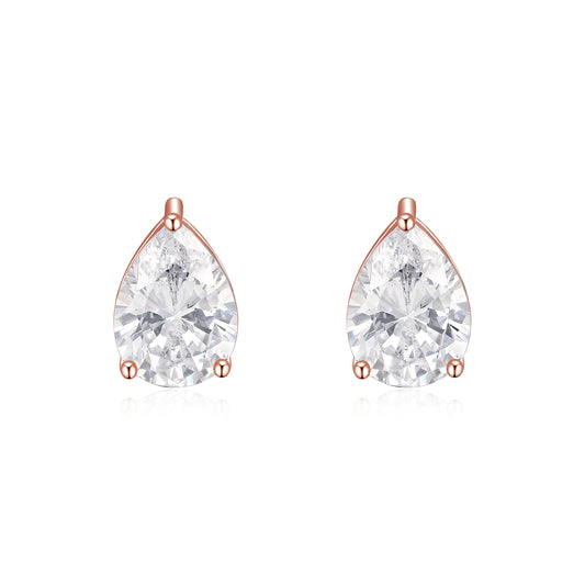 Aretes Pera Oro Rosa