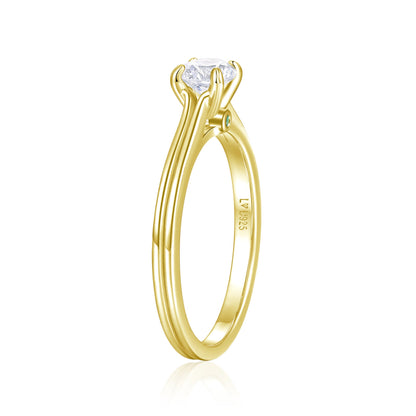 Anillo Doble Banda Oro Amarillo en plata 925 - Louty Joyería