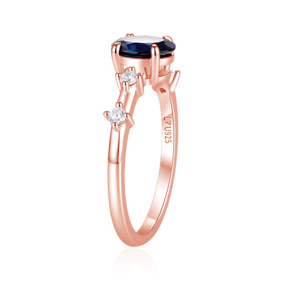 Anillo Zafiro Oro Rosa