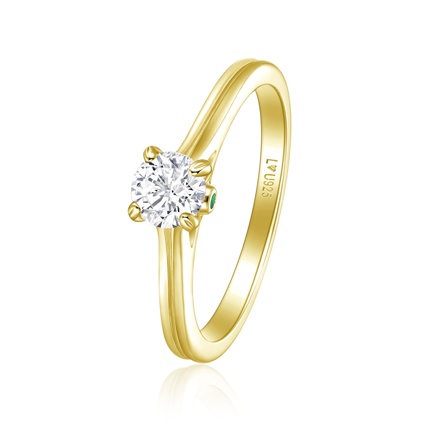 Anillo Doble Banda Oro Amarillo en plata 925 - Louty Joyería
