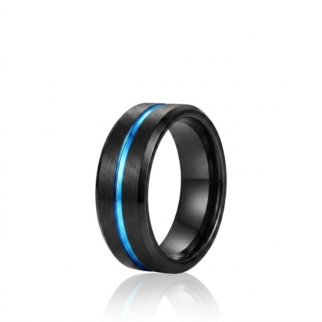 Anillo Tungsteno Línea Azul