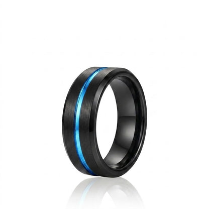 Anillo Tungsteno Línea Azul