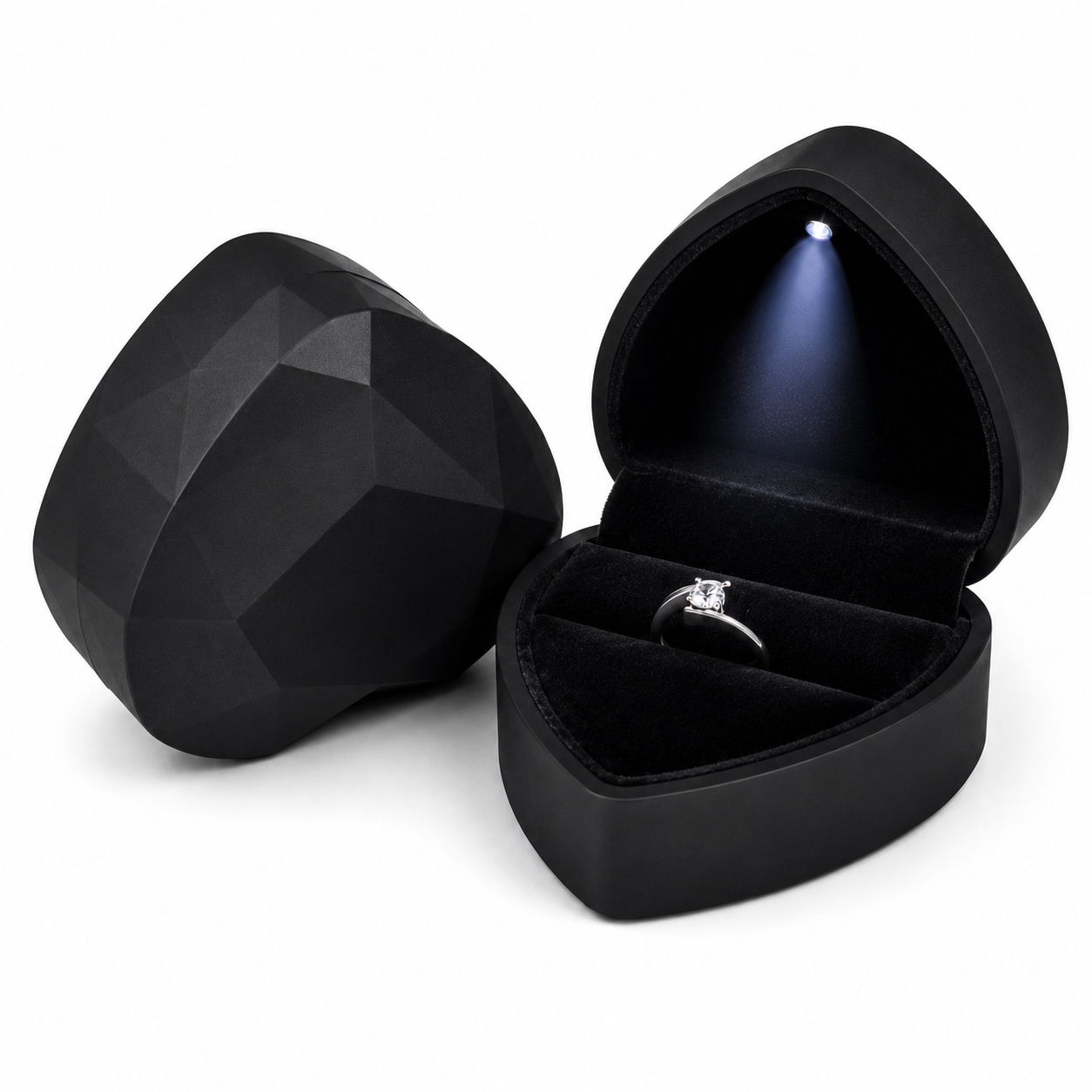 Caja de Regalo Corazón LED Negra