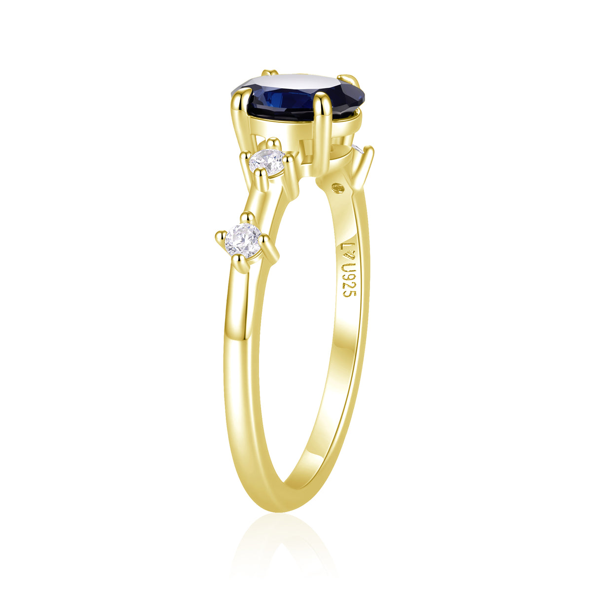Anillo Zafiro Lab Oro Amarillo