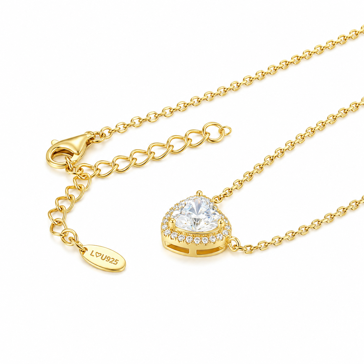 Collar Corazon Halo Oro Amarillo