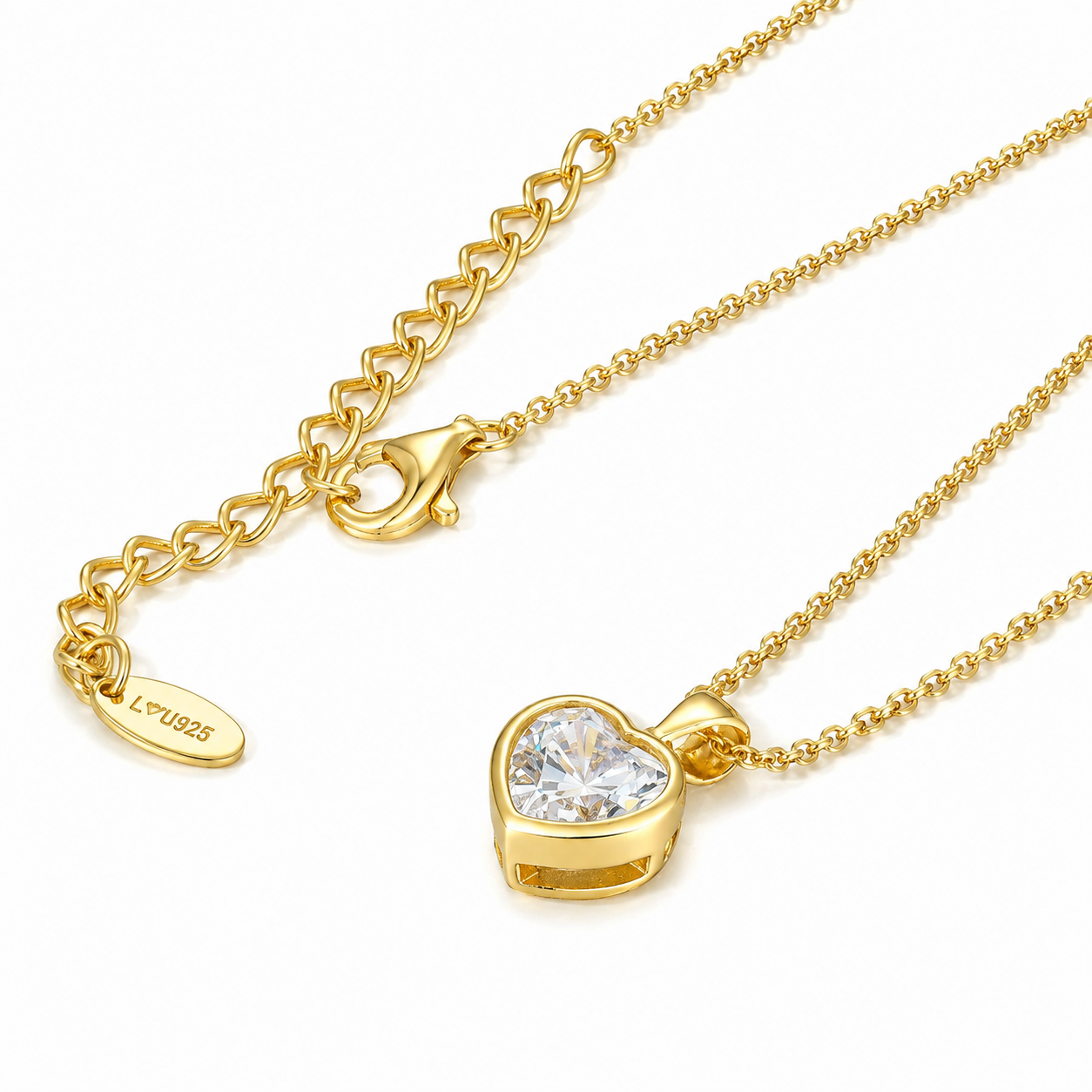 Collar Corazon Promesa Oro Amarillo