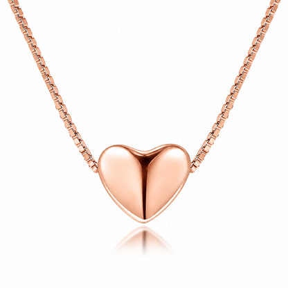 Collar Corazon Liso Oro Rosa