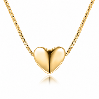 Collar Corazon Liso Oro Amarillo
