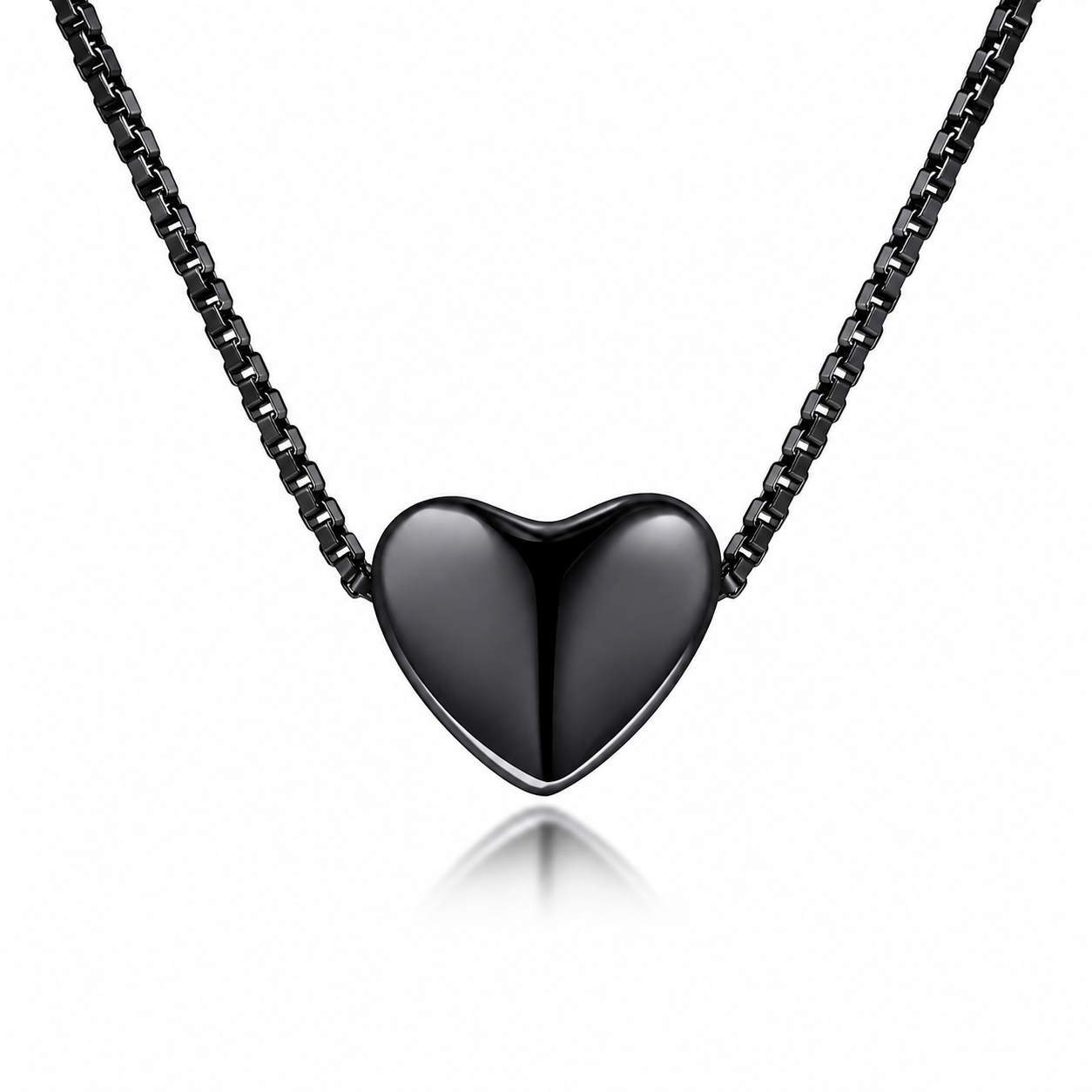 Collar Corazon Liso Black