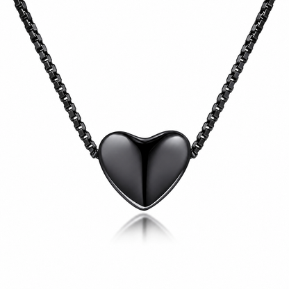 Collar Corazon Liso Black