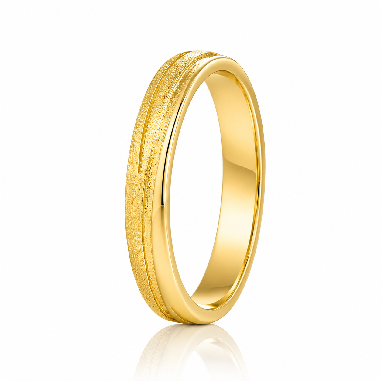 Anillo Matrimonio Combinado M Oro Amarillo