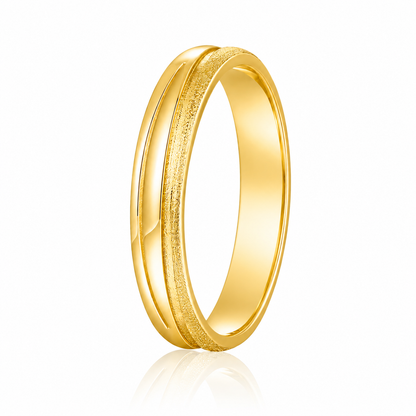 Anillo Matrimonio Combinado H Oro Amarillo
