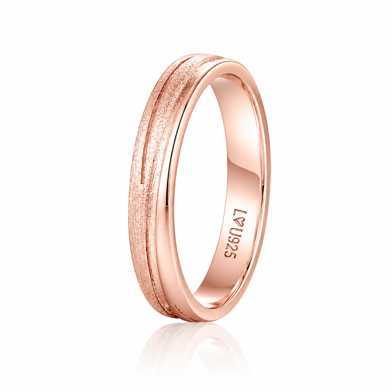 Anillo Matrimonio Satinado Oro Rosa