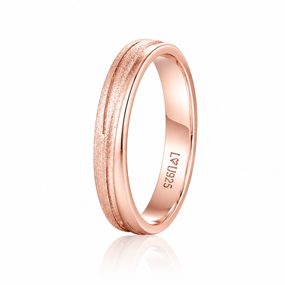 Anillo Matrimonio Satinado Oro Rosa