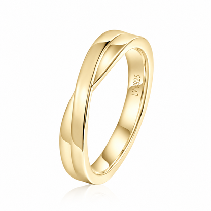 Anillo Matrimonio Entrelazado H Oro Amarillo en plata 925 - Louty Joyería