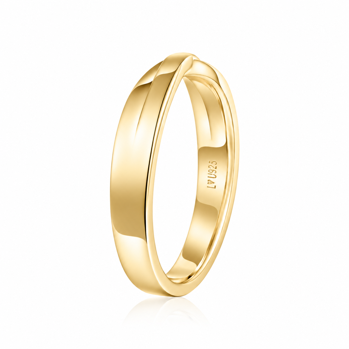 Anillo Matrimonio Entrelazado H Oro Amarillo en plata 925 - Louty Joyería