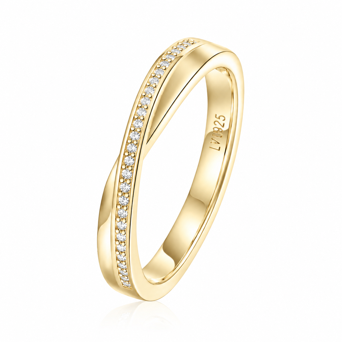 Anillo Matrimonio Entrelazado M Oro Amarillo en plata 925 - Louty Joyería