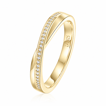 Anillo Matrimonio Entrelazado M Oro Amarillo en plata 925 - Louty Joyería