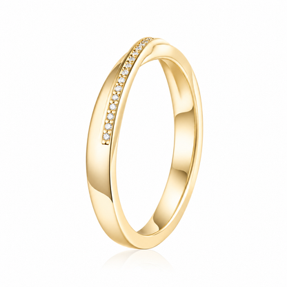 Anillo Matrimonio Entrelazado M Oro Amarillo en plata 925 - Louty Joyería