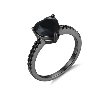 Anillo Corazon Black