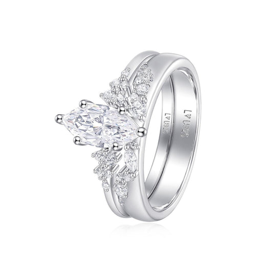 Anillos Set Marquise Plata