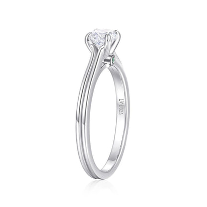 Anillo Solitario Doble Banda