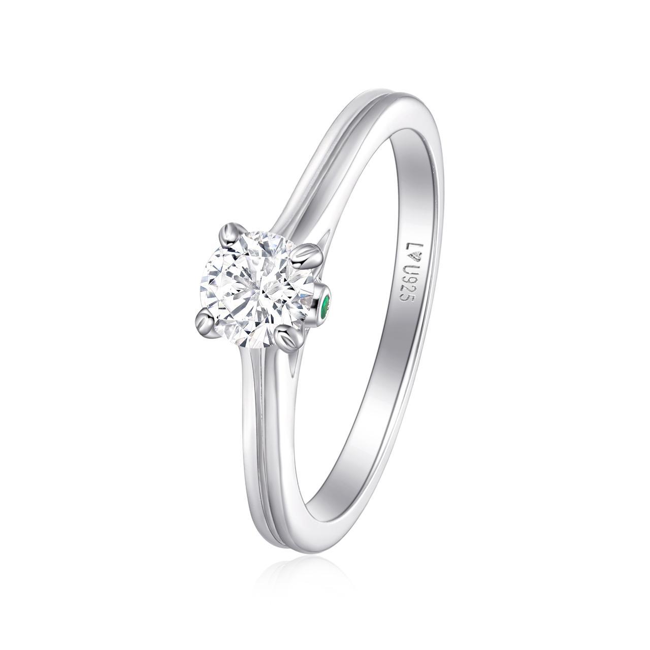 Anillo Solitario Doble Banda