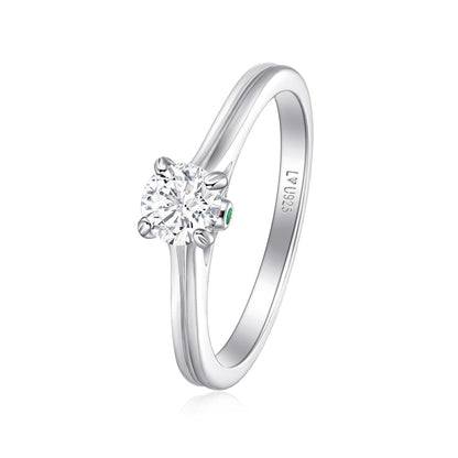 Anillo Solitario Doble Banda