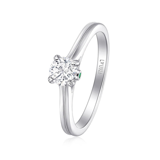 Anillo Solitario Doble Banda