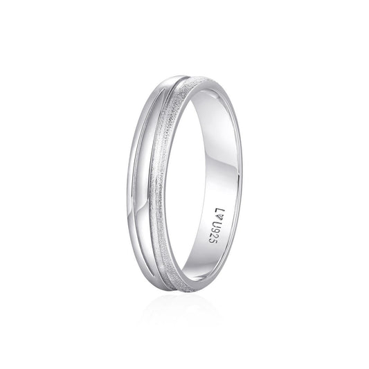 Anillo Matrimonio Combinado H Plata