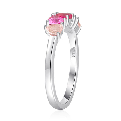 Anillo 5C Piedras en plata 925 - Louty Joyería