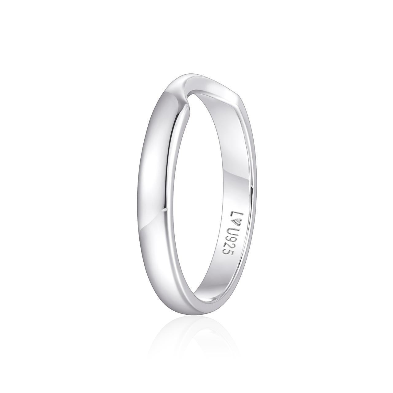 Anillo Banda Marquise H en plata 925 - Louty Joyería