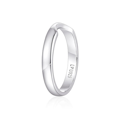 Anillo Banda Marquise H en plata 925 - Louty Joyería