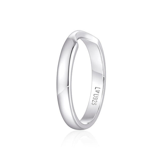 Anillo Banda Marquise H en plata 925 - Louty Joyería