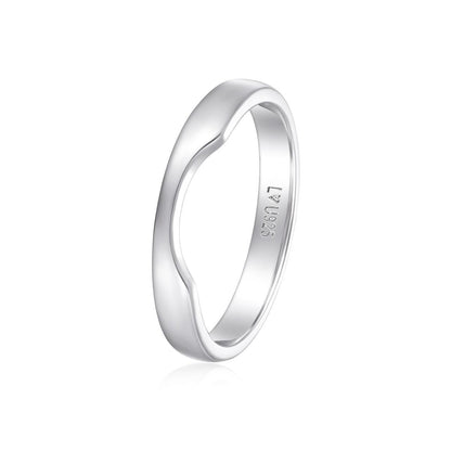 Anillo Banda Marquise H en plata 925 - Louty Joyería