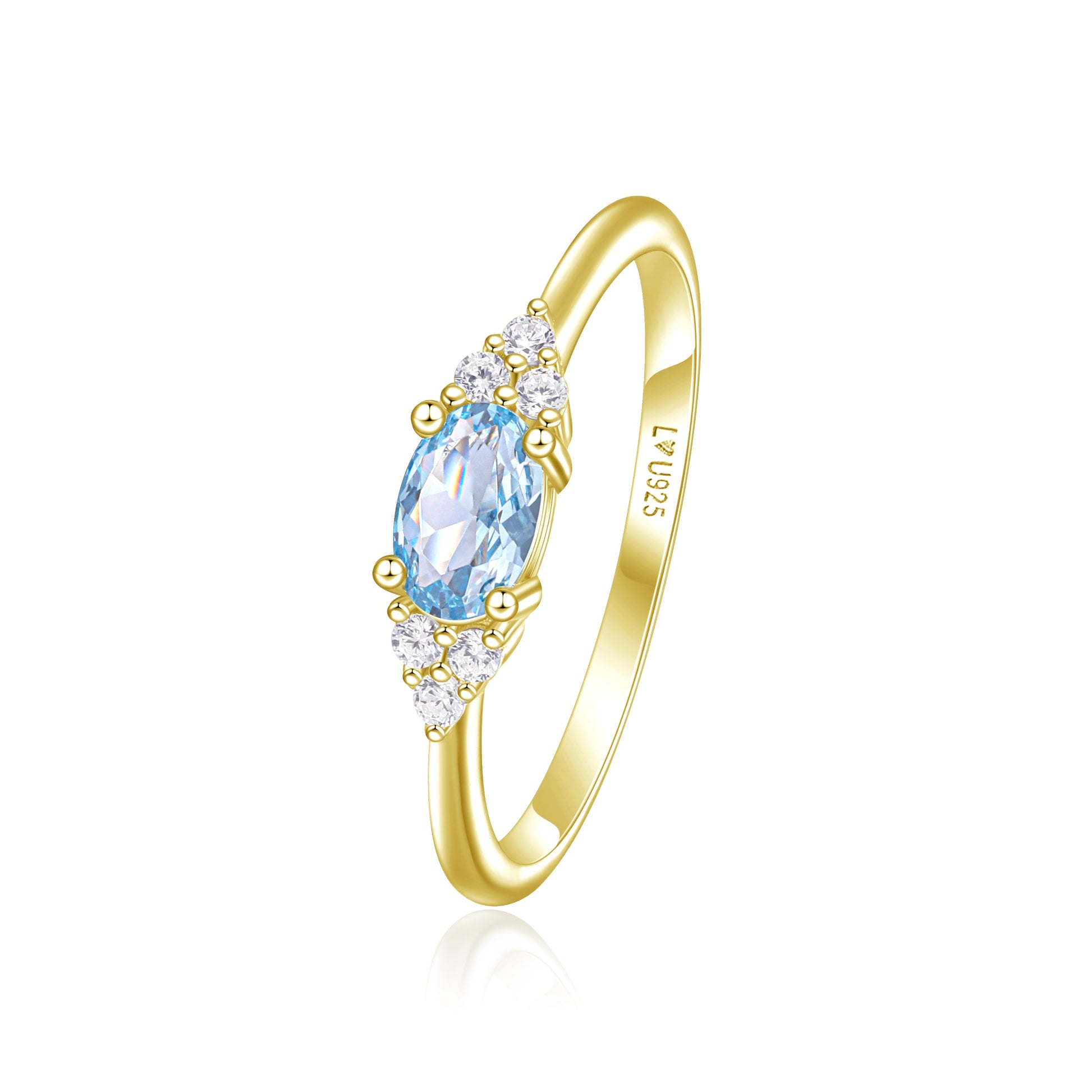 Anillo Cielo Oro Amarillo en plata 925 - Louty Joyería