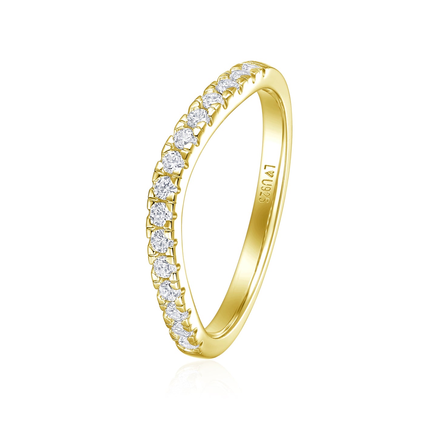 Cintillo Curvo Oro Amarillo en plata 925 - Louty Joyería