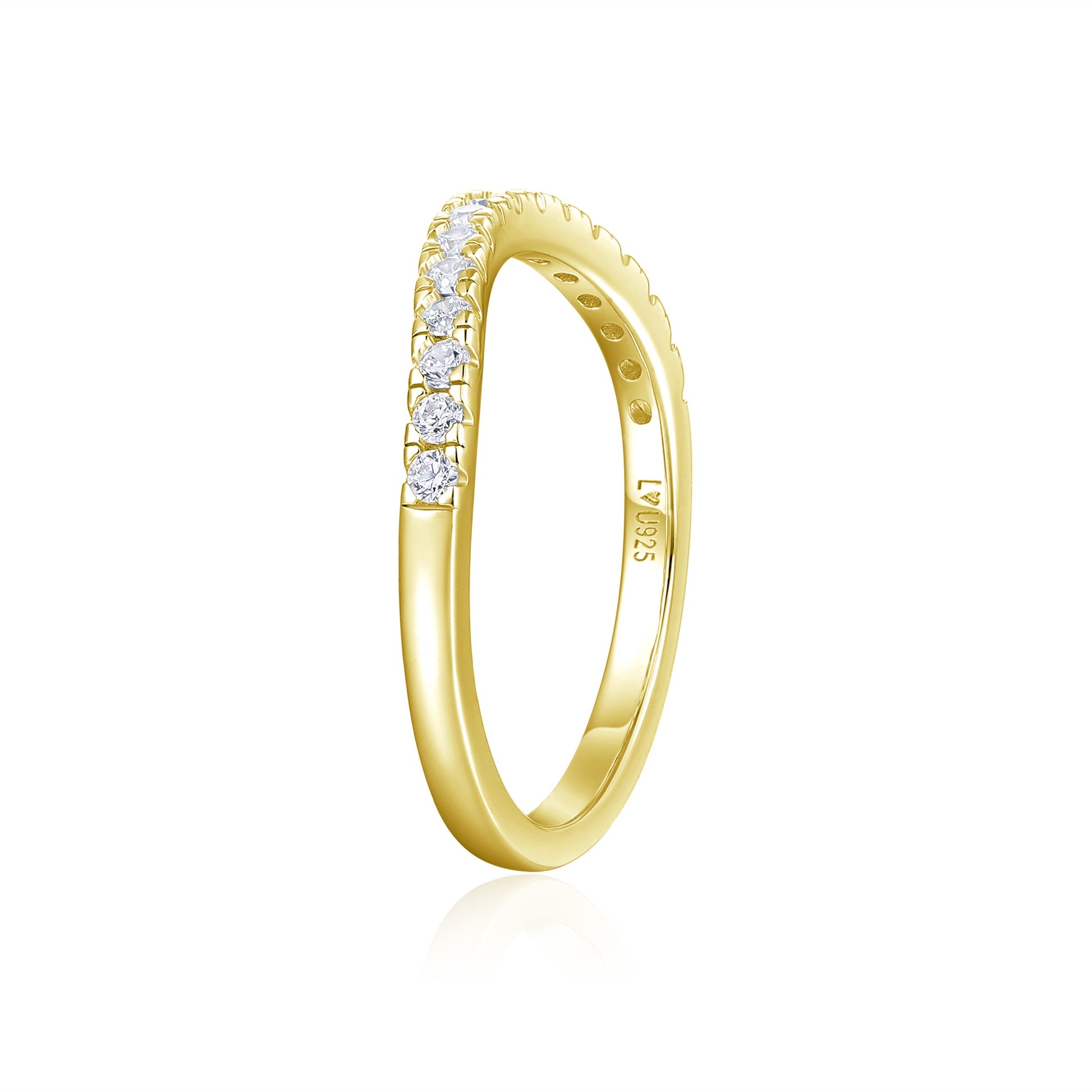Cintillo Curvo Oro Amarillo en plata 925 - Louty Joyería