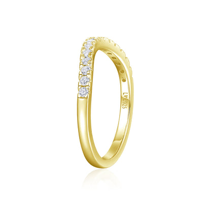 Cintillo Curvo Oro Amarillo en plata 925 - Louty Joyería