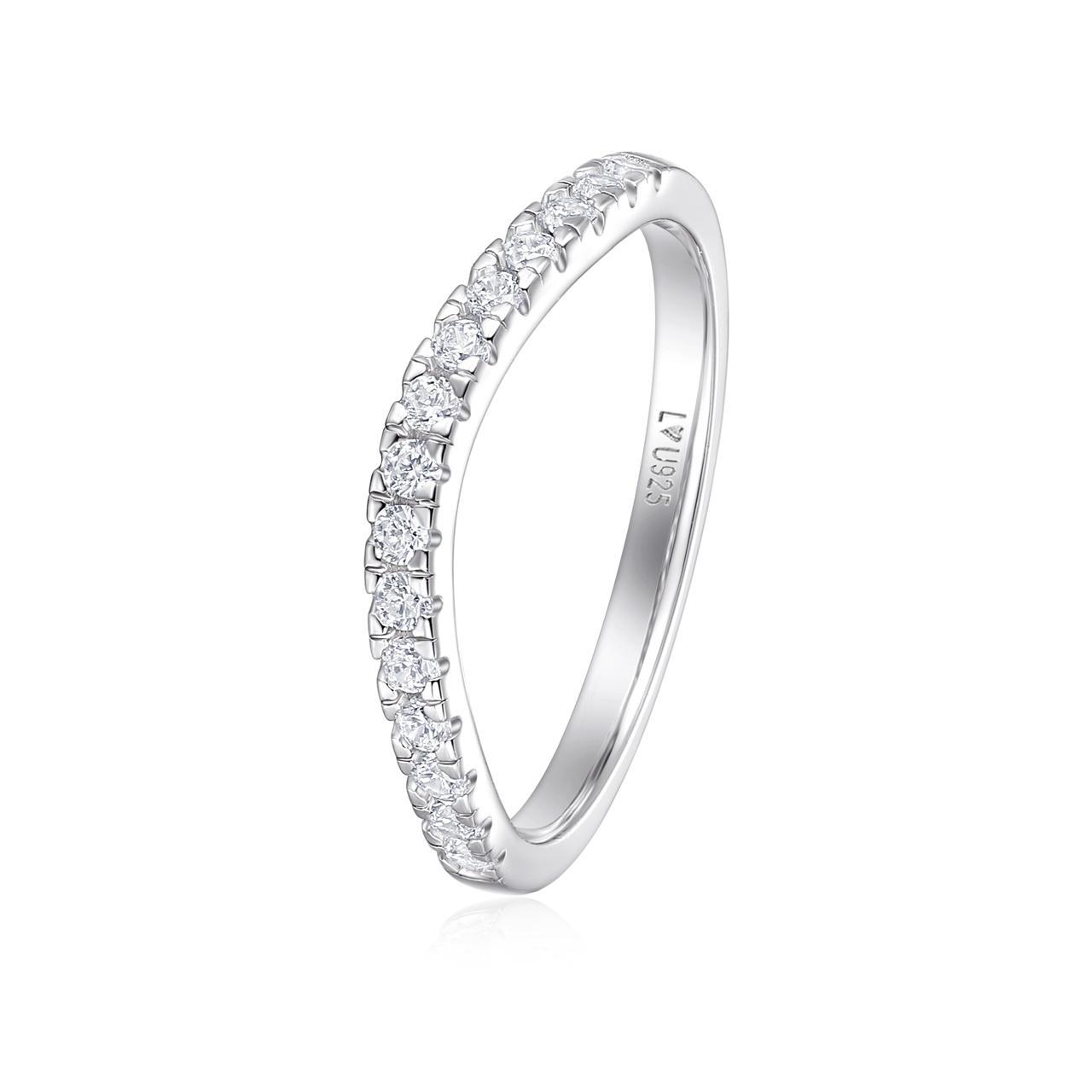 Anillo Cintillo Curvo Half en plata 925 - Louty Joyería