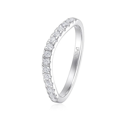 Anillo Cintillo Curvo Half en plata 925 - Louty Joyería
