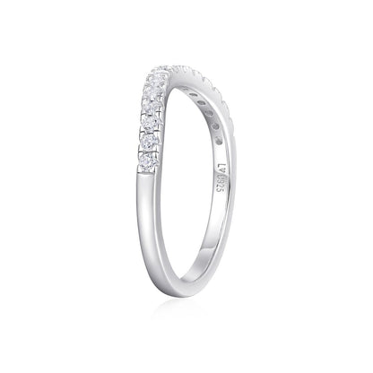 Anillo Cintillo Curvo Half en plata 925 - Louty Joyería